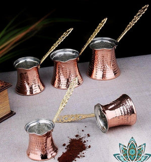 Hand Hammered Copper Greek Coffee Pot (Briki)
